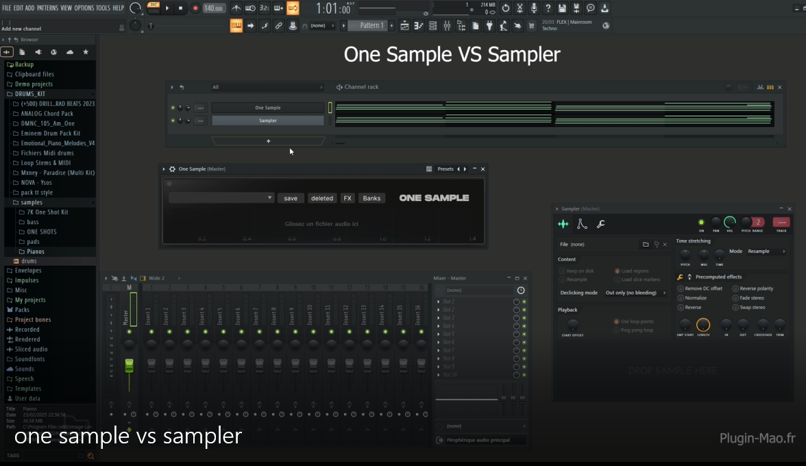 Comparaison One Sample vs Sampler