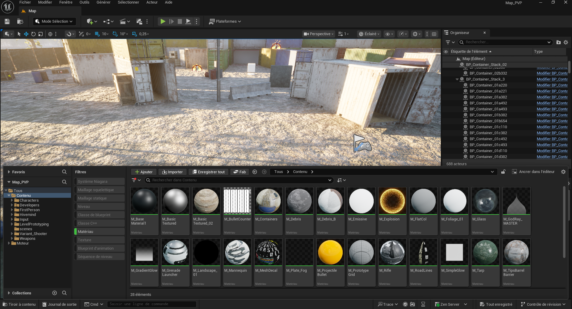Vue d'ensemble de la map PVP